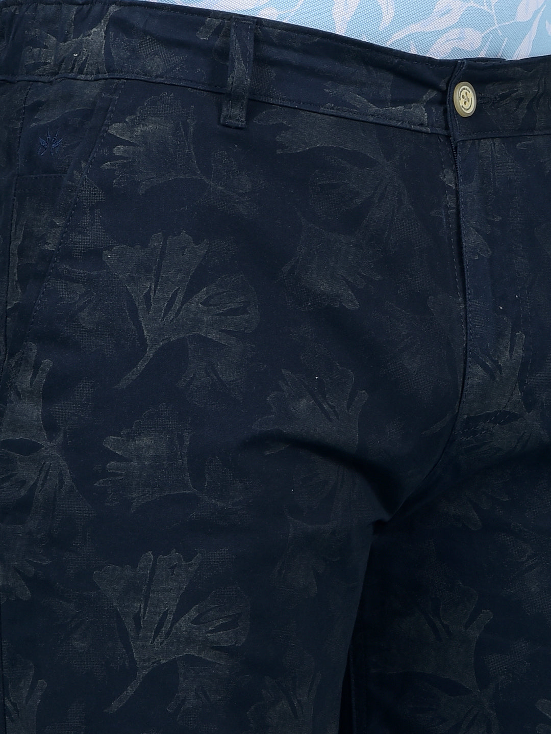 Black Floral Print 100% Cotton Shorts-Men Shorts-Crimsoune Club