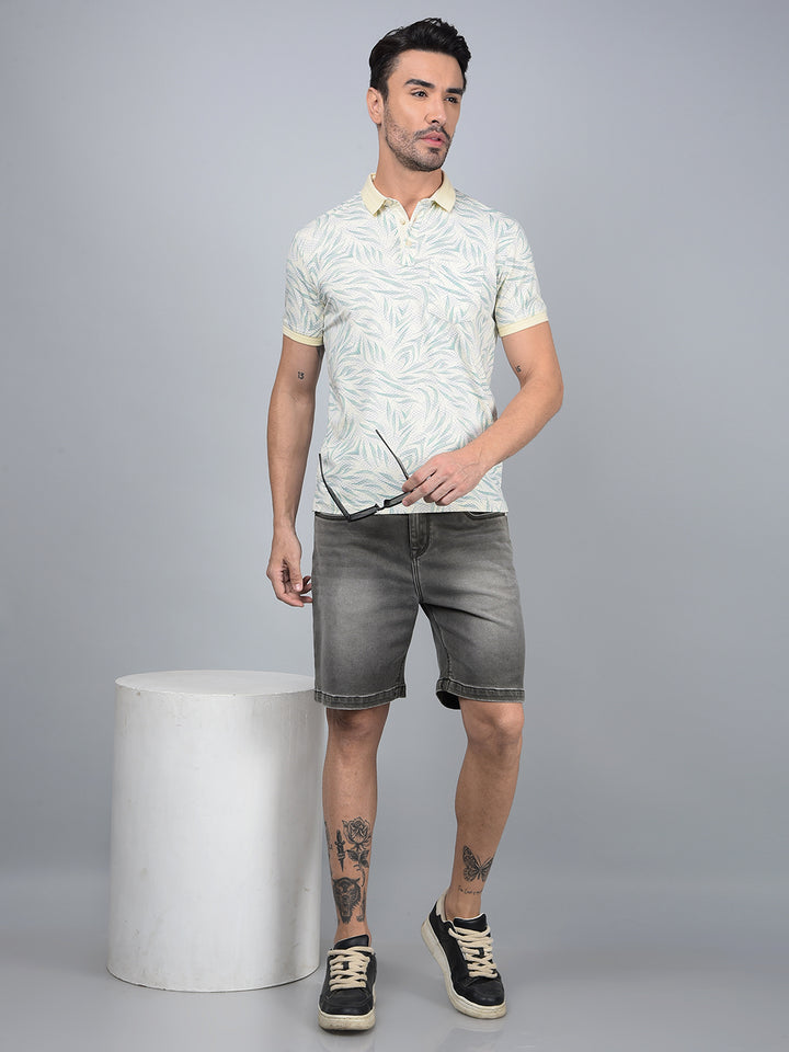 Grey Denim Shorts-Men Shorts-Crimsoune Club