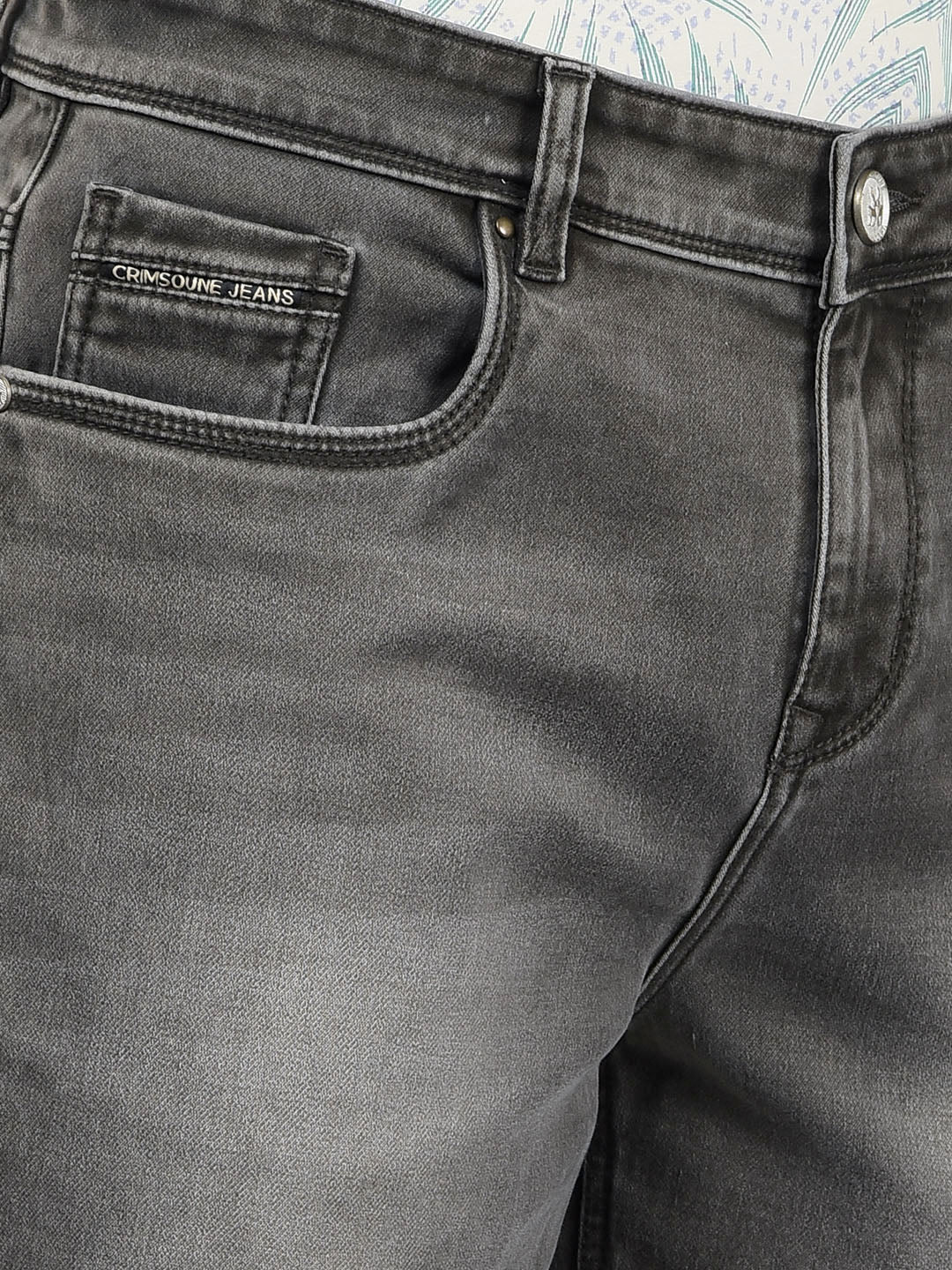Grey Denim Shorts-Men Shorts-Crimsoune Club