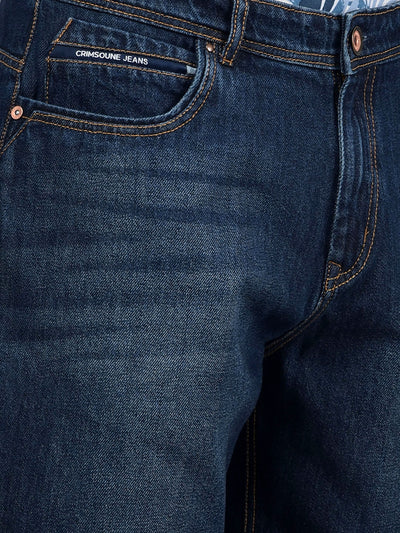 Navy Blue 100% Cotton Denim Shorts-Men Shorts-Crimsoune Club