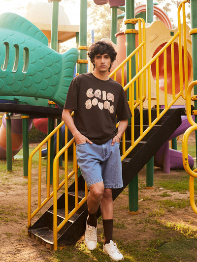 Blue Cotton Denim Shorts-Men Shorts-Crimsoune Club