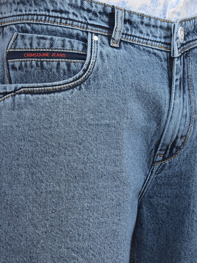 Blue Cotton Denim Shorts-Men Shorts-Crimsoune Club