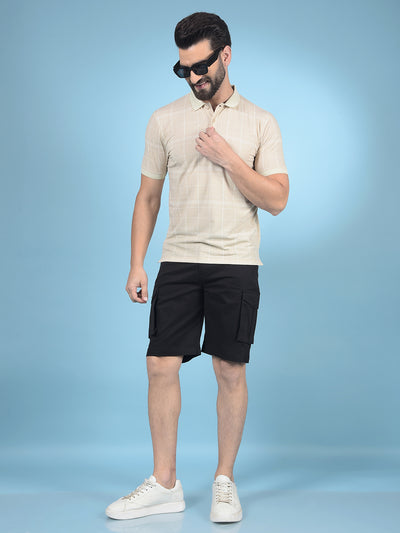 Black Cargo Shorts-Men Shorts-Crimsoune Club