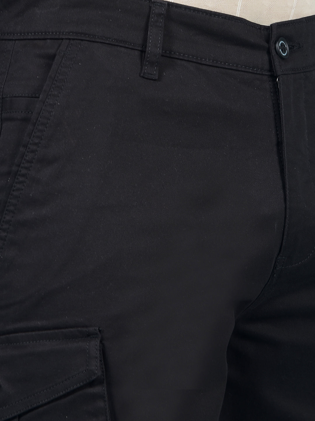 Black Cargo Shorts-Men Shorts-Crimsoune Club