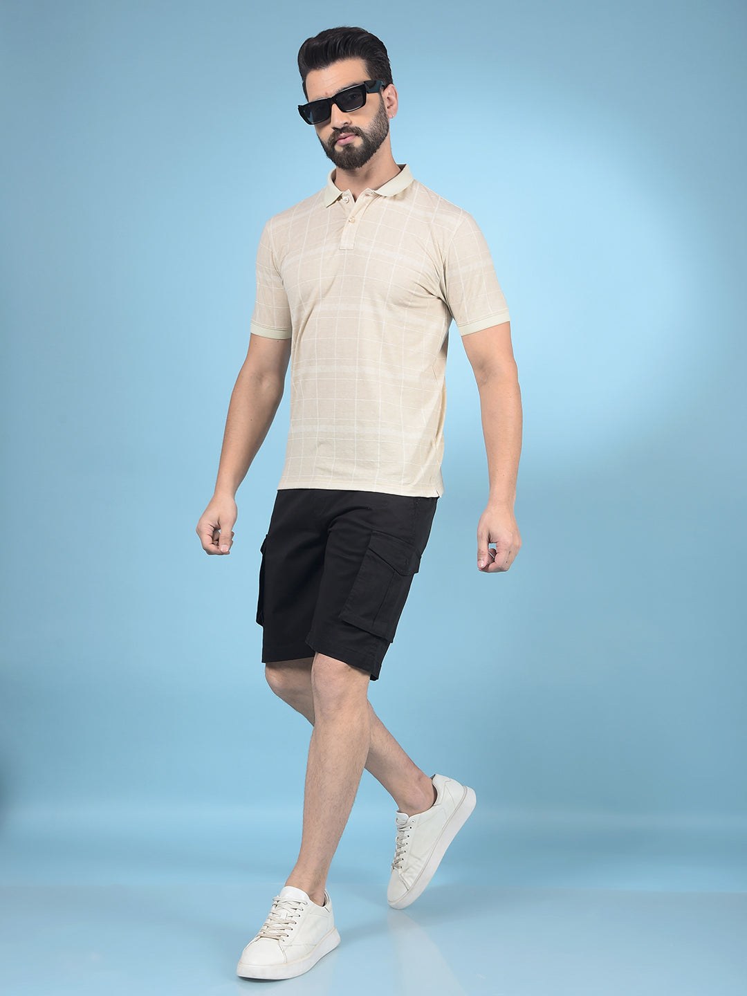 Black Cargo Shorts-Men Shorts-Crimsoune Club