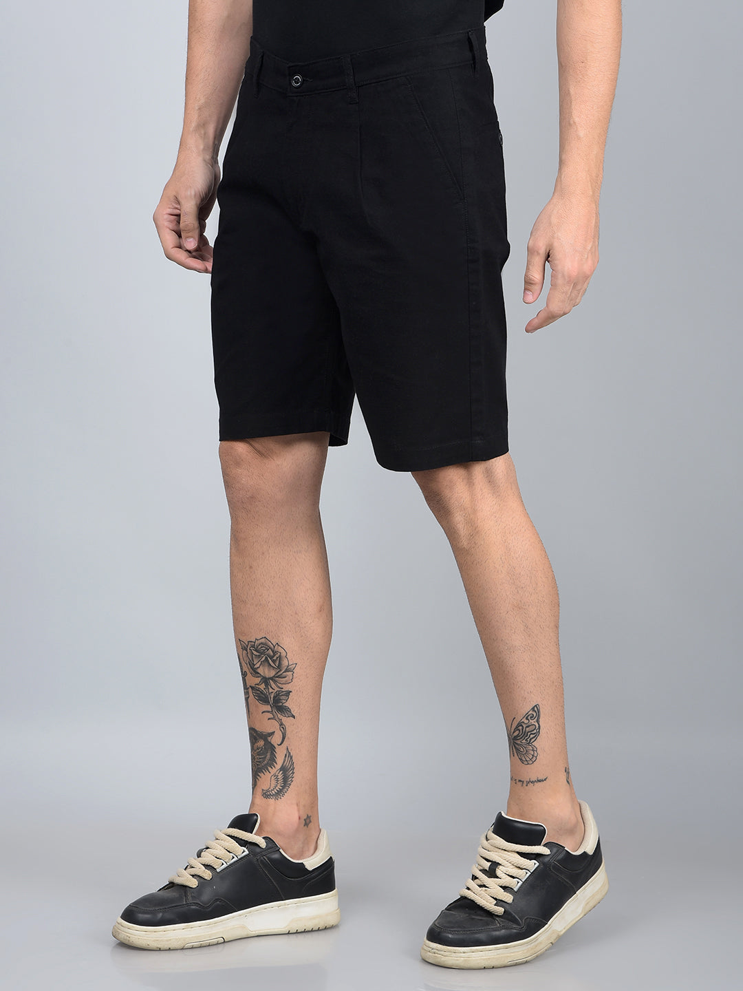 Black Cotton Shorts-Men Shorts-Crimsoune Club