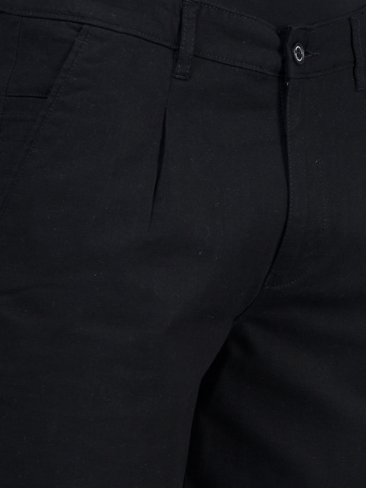 Black Cotton Shorts-Men Shorts-Crimsoune Club