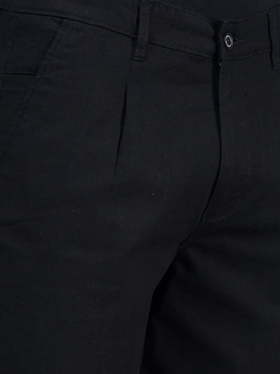 Black Cotton Shorts-Men Shorts-Crimsoune Club