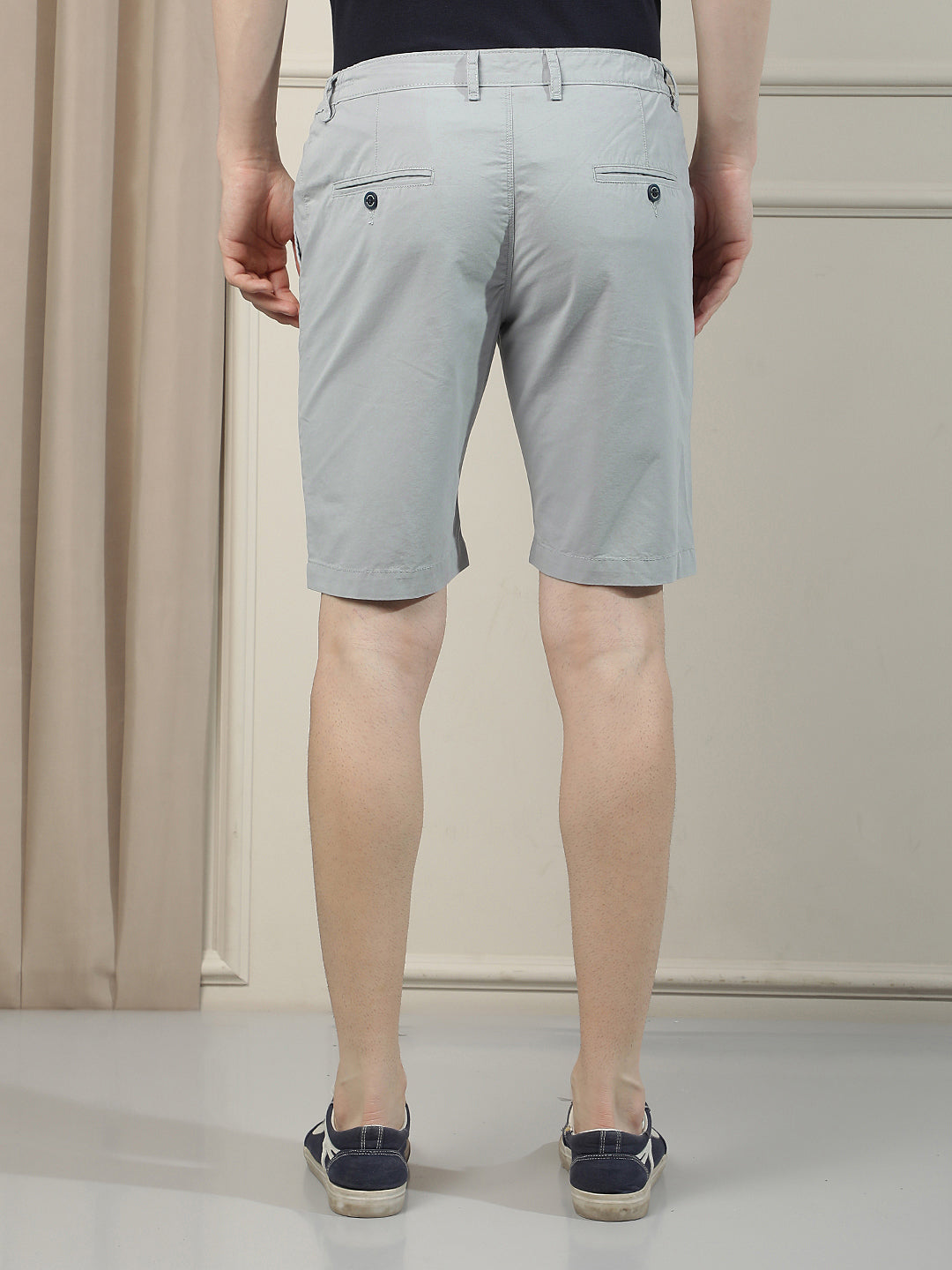 Coastal Blue 100% Cotton Casual Shorts-Men Shorts-Crimsoune Club