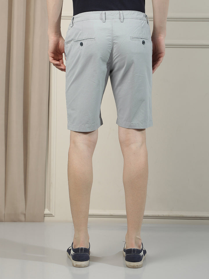 Coastal Blue 100% Cotton Casual Shorts-Men Shorts-Crimsoune Club