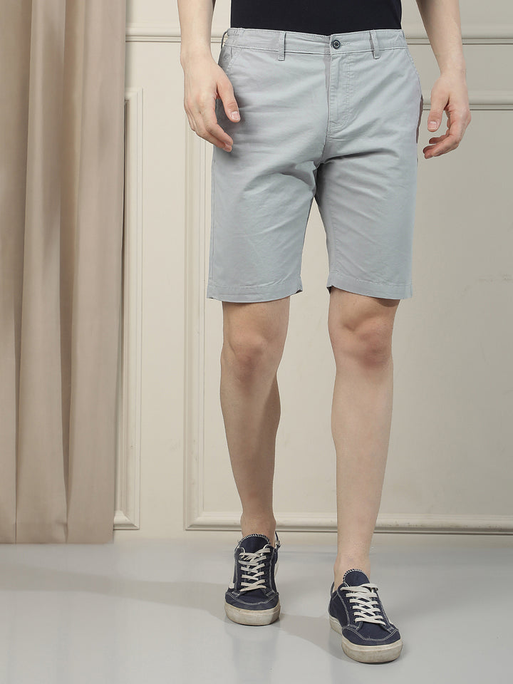 Coastal Blue 100% Cotton Casual Shorts-Men Shorts-Crimsoune Club