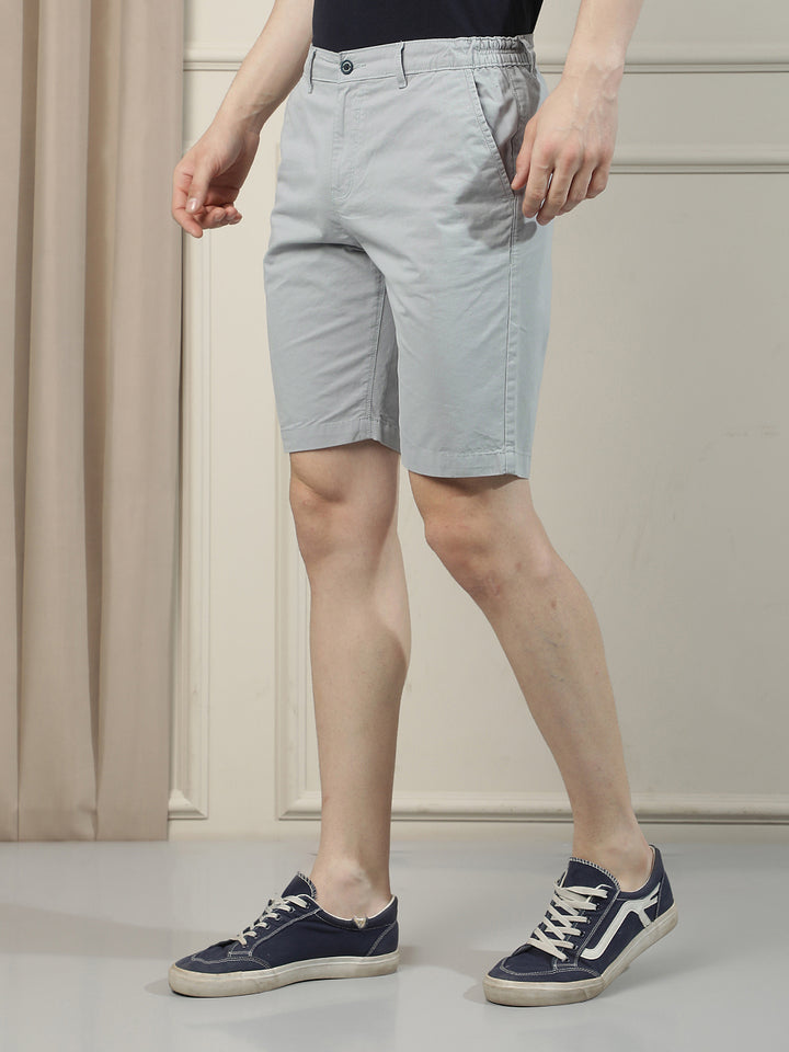 Coastal Blue 100% Cotton Casual Shorts-Men Shorts-Crimsoune Club