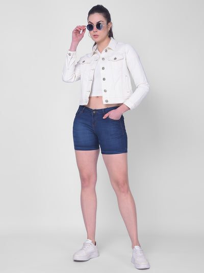 Navy Blue Shorts-Women Shorts-Crimsoune Club