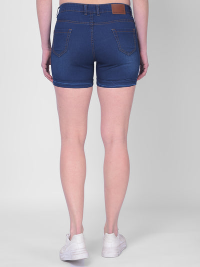 Navy Blue Shorts-Women Shorts-Crimsoune Club
