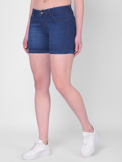 Navy Blue Shorts-Women Shorts-Crimsoune Club