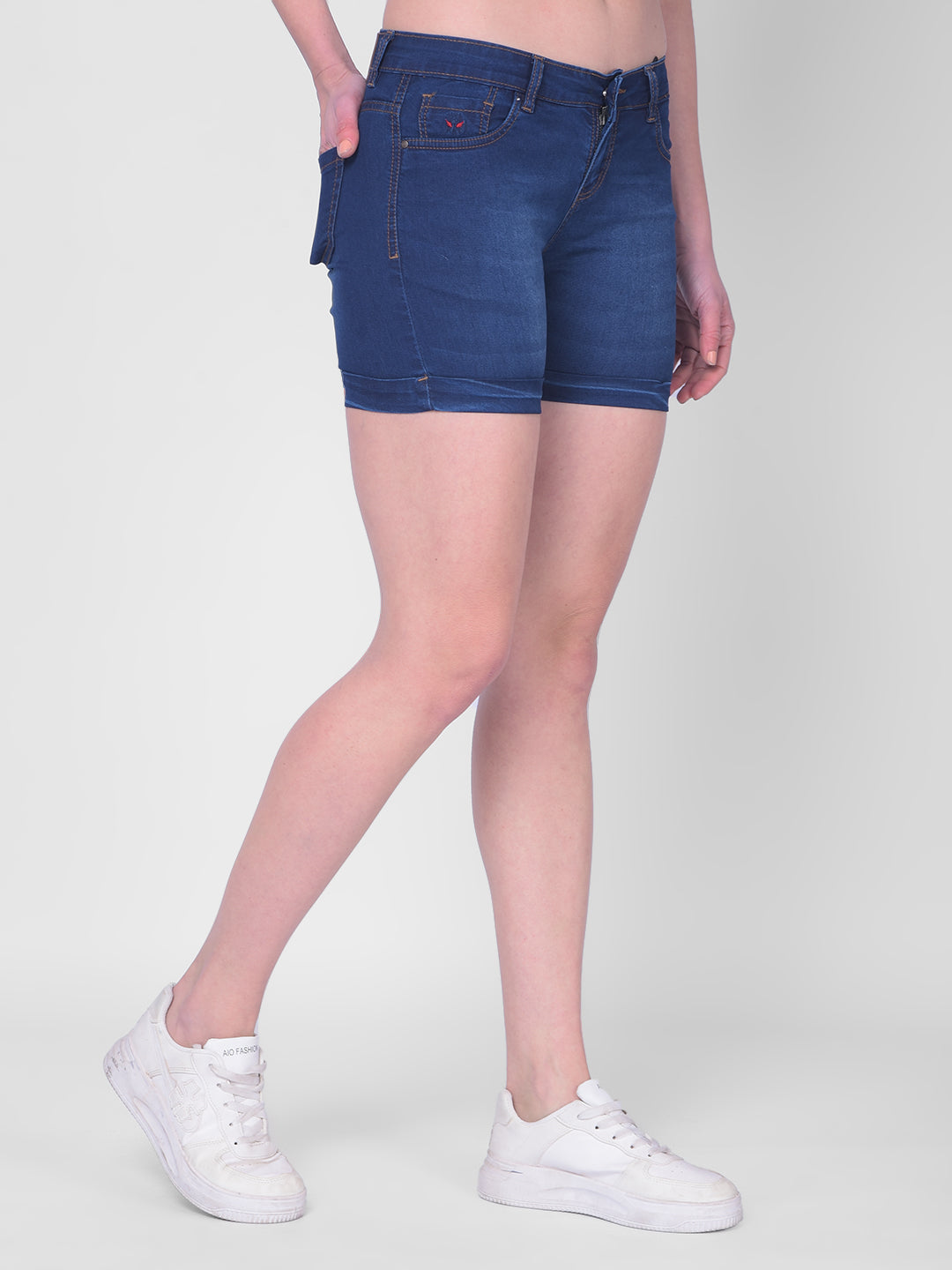 Navy Blue Shorts-Women Shorts-Crimsoune Club