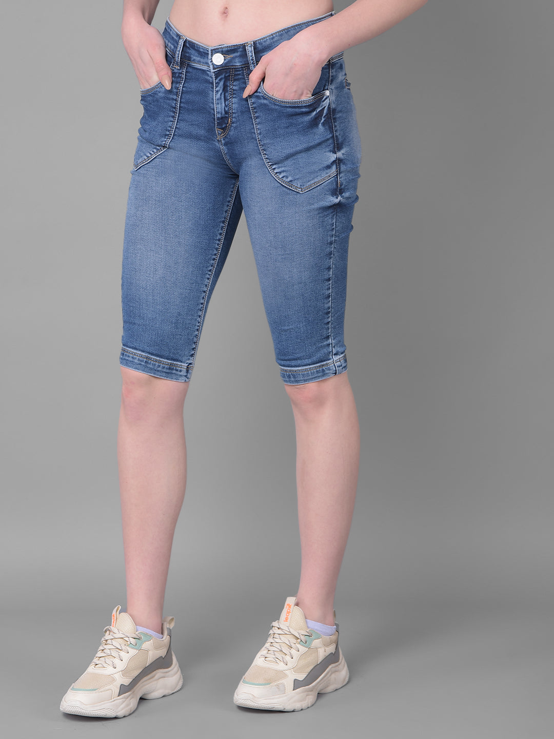 Blue Shorts-Women Shorts-Crimsoune Club