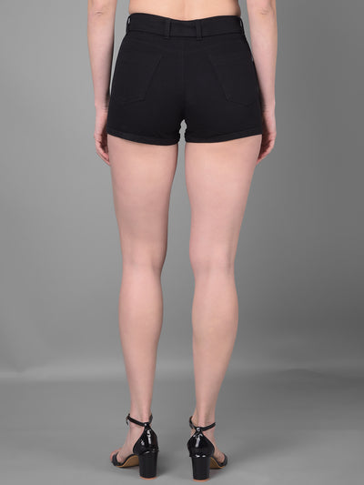 Black Hot Pants-Women Shorts-Crimsoune Club