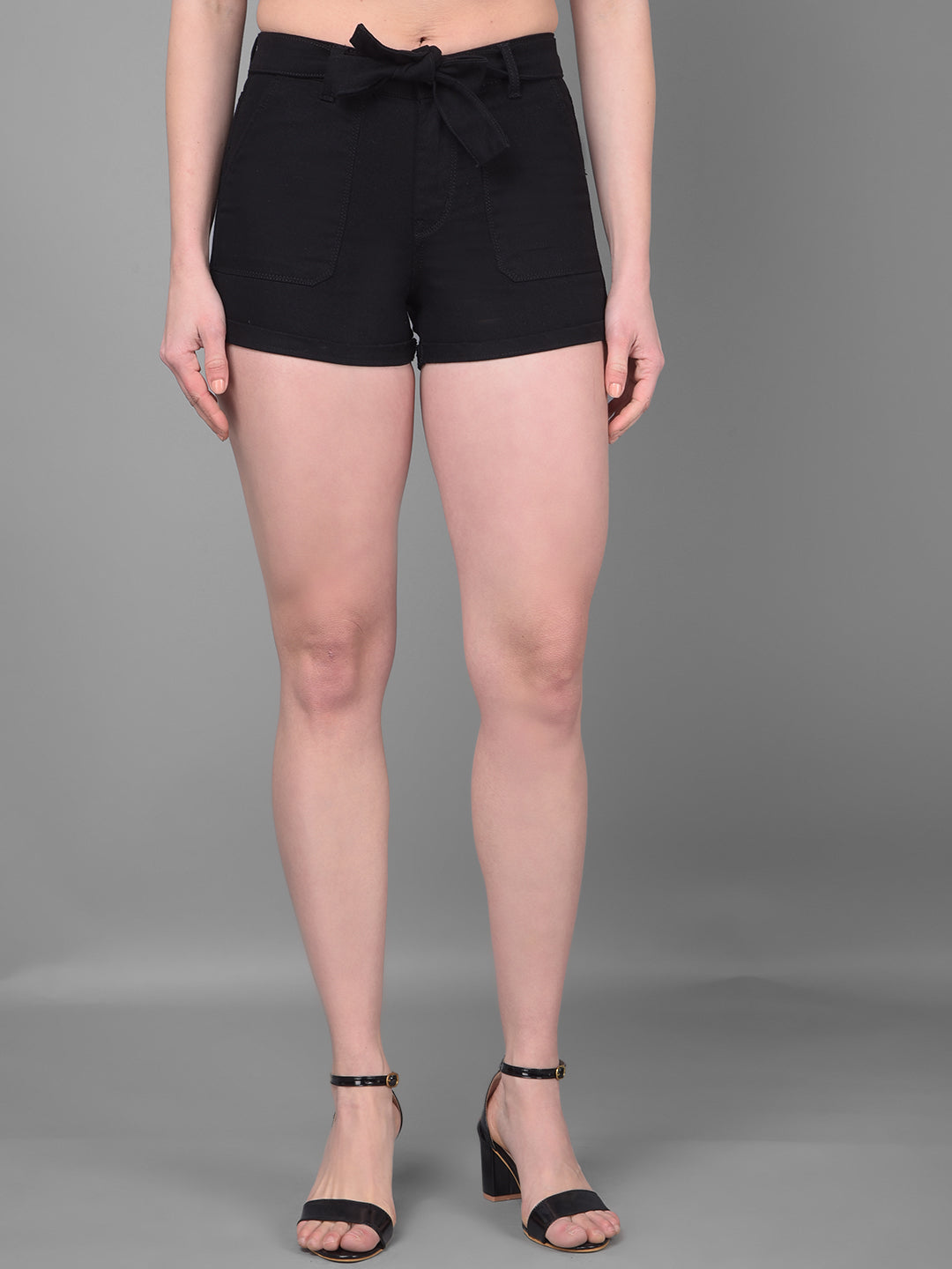 Black Hot Pants-Women Shorts-Crimsoune Club