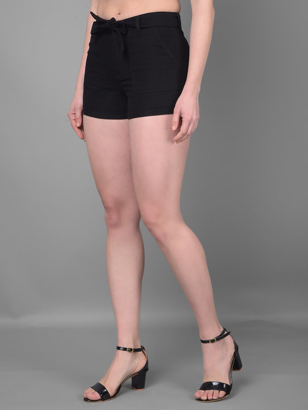 Black Hot Pants-Women Shorts-Crimsoune Club