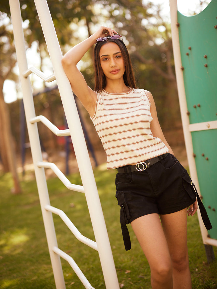 Black Hot Pants-Women Shorts-Crimsoune Club