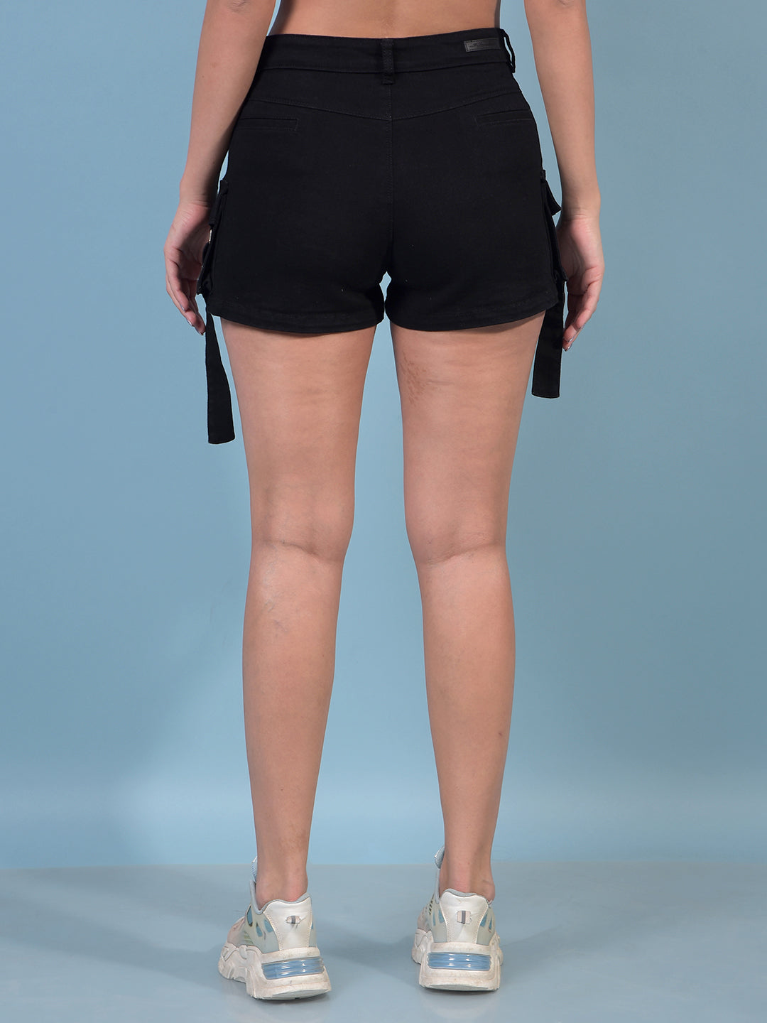 Black Hot Pants-Women Shorts-Crimsoune Club