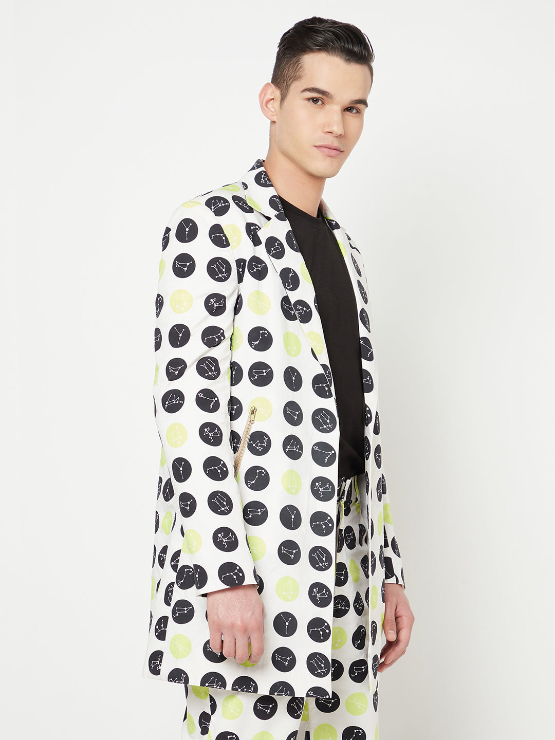 Constellation Printed Polka Dot Blazer-Men Blazers-Crimsoune Club