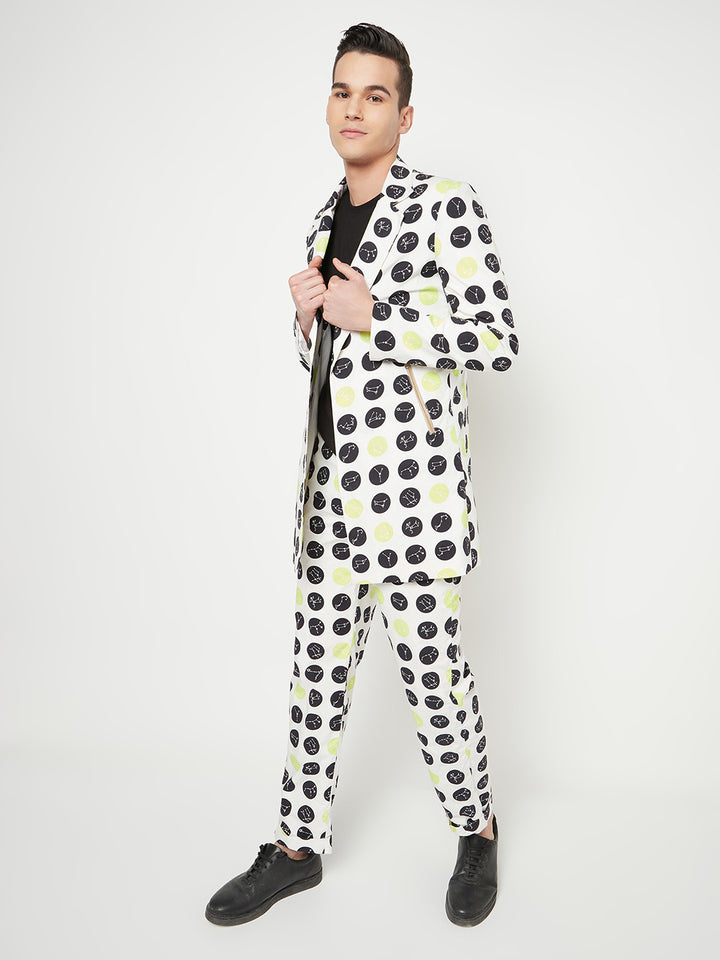 Constellation Printed Polka Dot Blazer-Men Blazers-Crimsoune Club