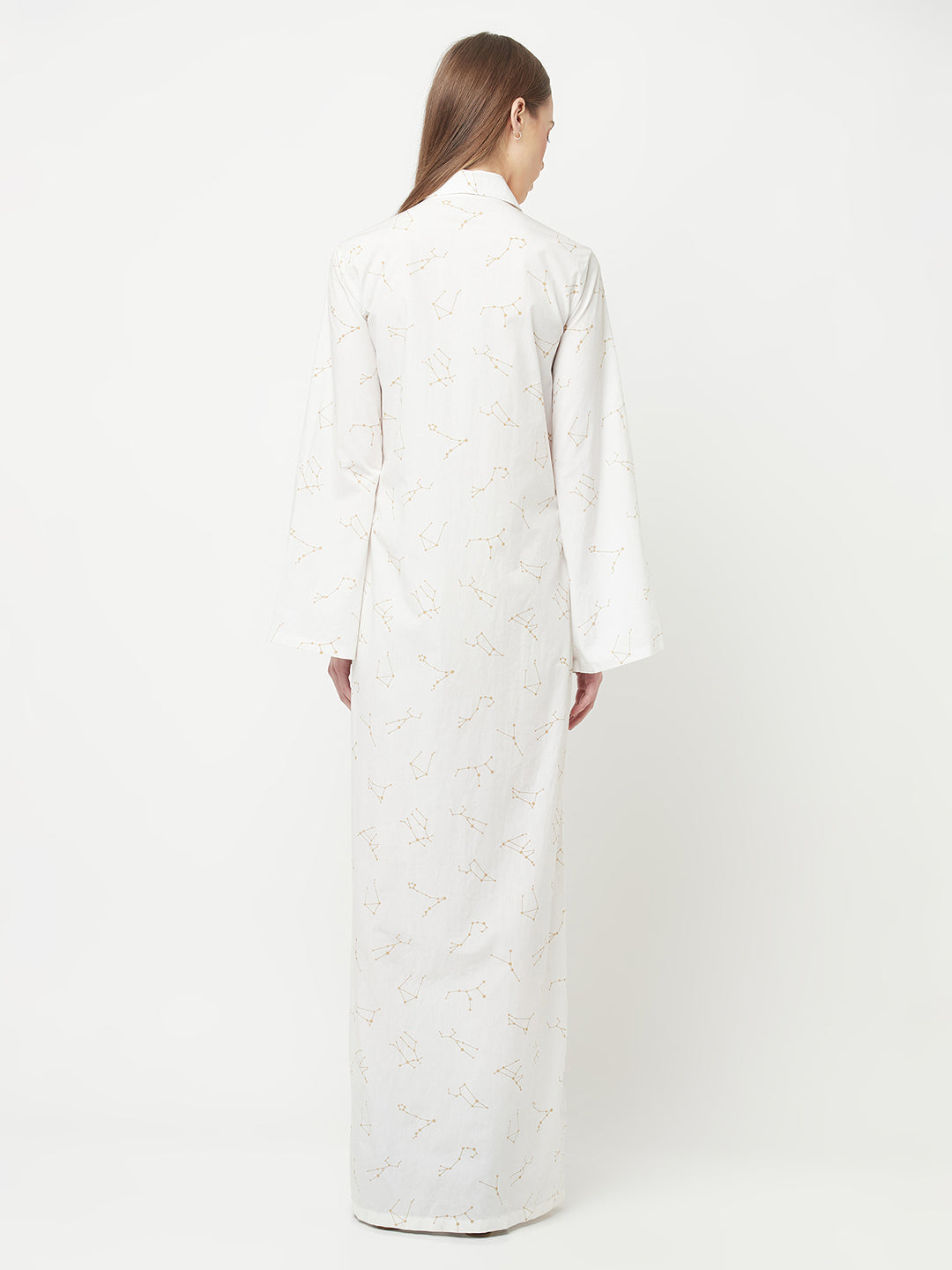White Constellation Zipper Dress-Women Dresses-Crimsoune Club