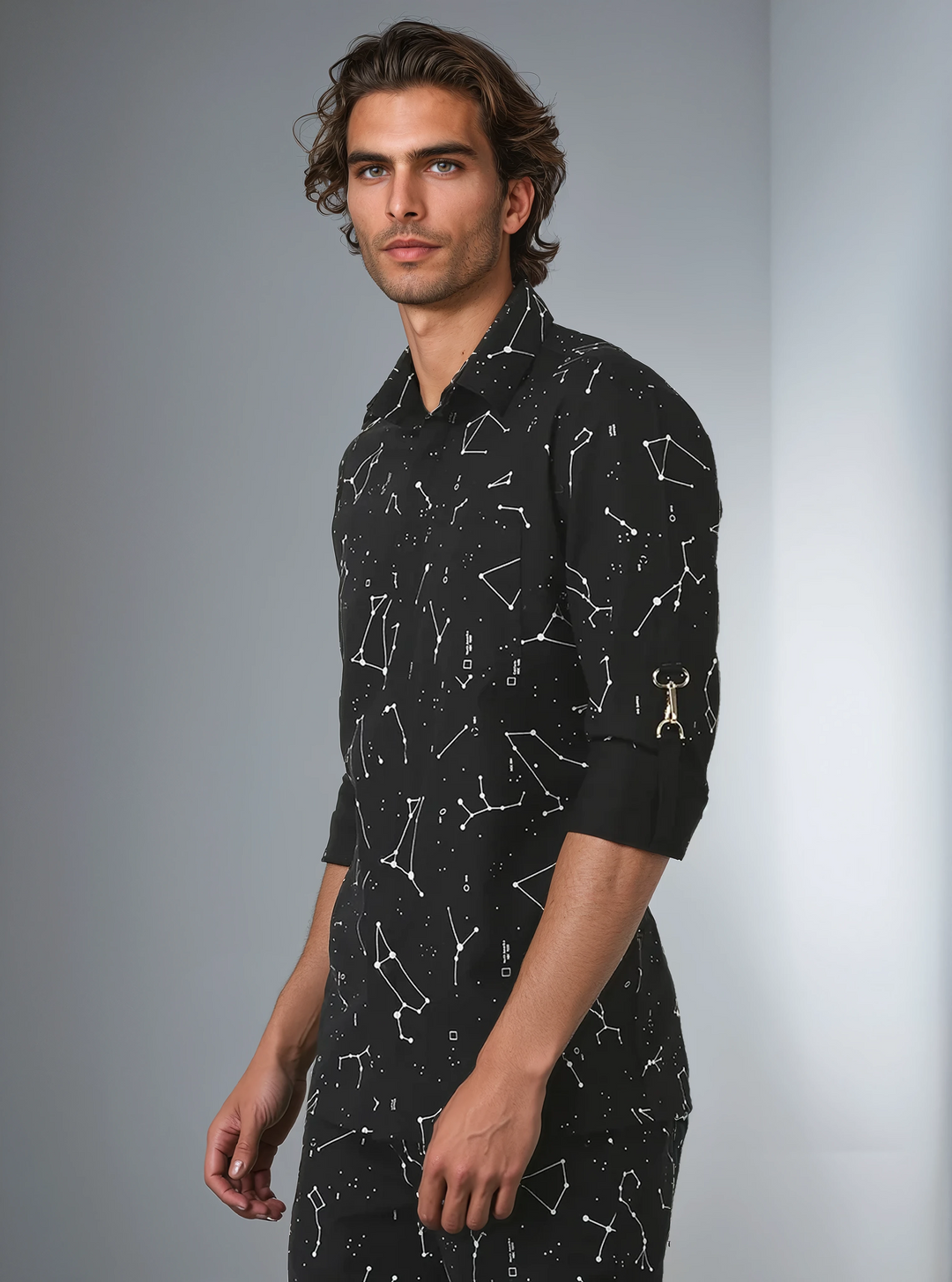 Black Constellation Shirt-Men Shirts-Crimsoune Club