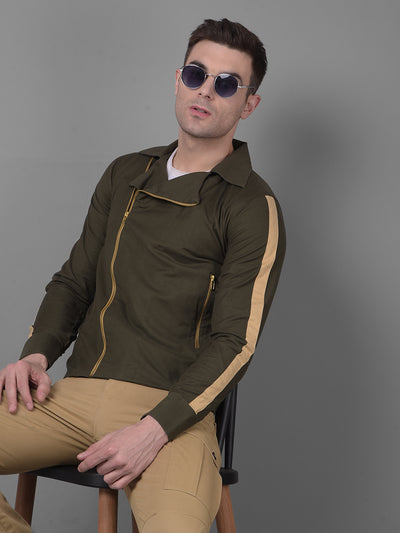 Olive Jacket-Men Jackets-Crimsoune Club