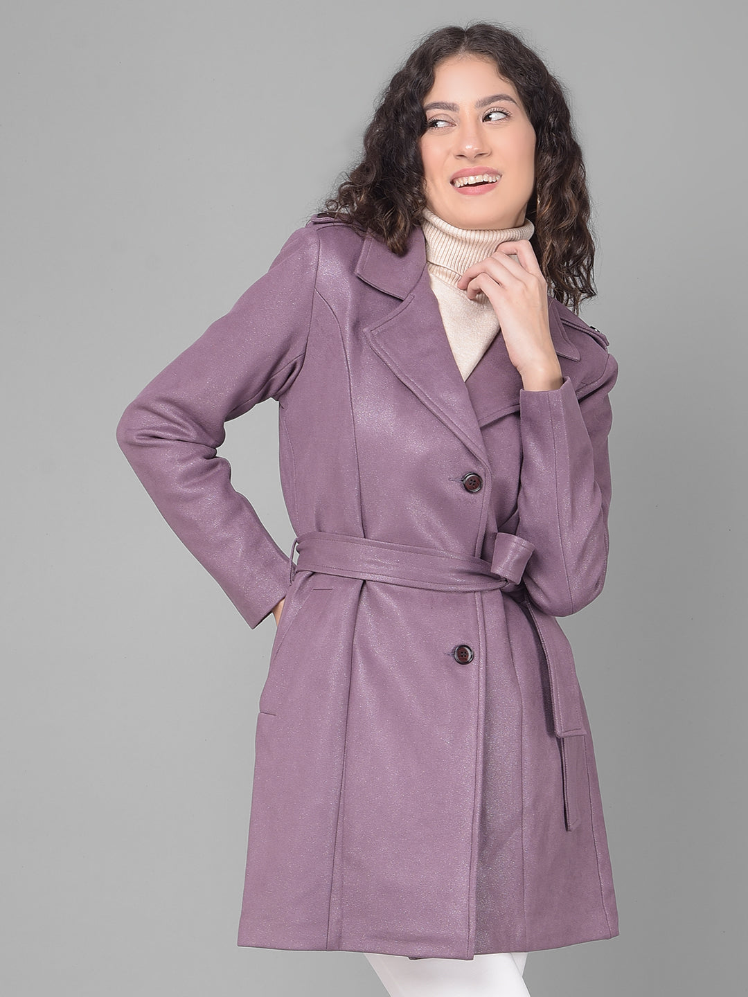 Purple Suede Trench Coat-Women Coats-Crimsoune Club