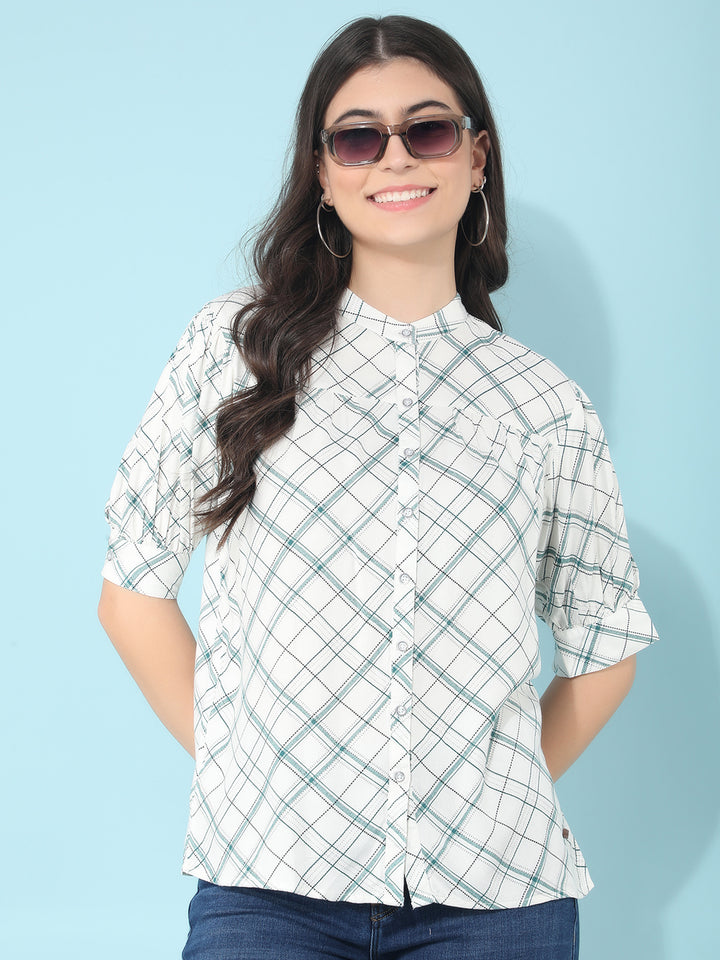 White Printed Top-Women Tops-Crimsoune Club