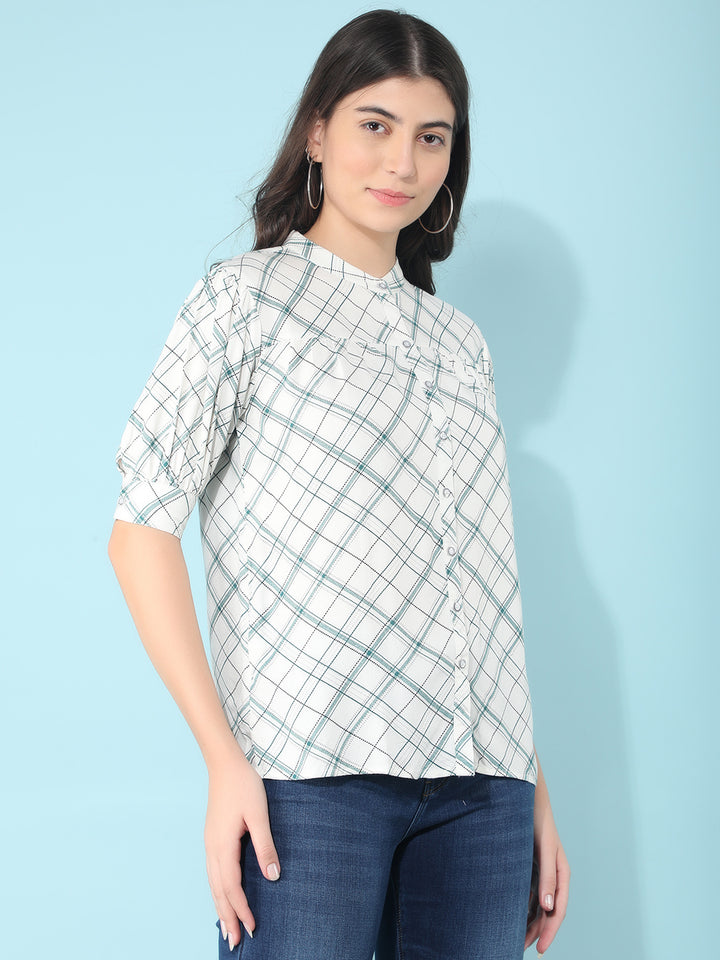 White Printed Top-Women Tops-Crimsoune Club