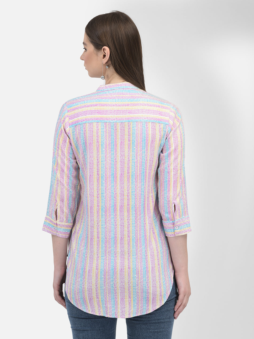 Striped Multicolored-Colour Top-Women Tops-Crimsoune Club