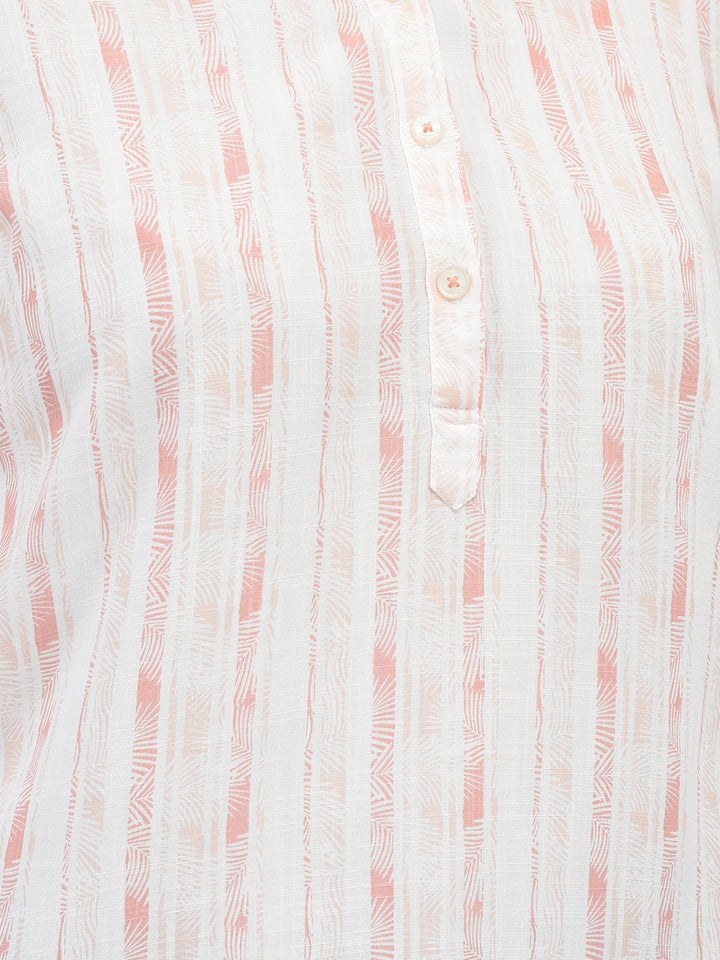 Striped Peach Top-Women Tops-Crimsoune Club