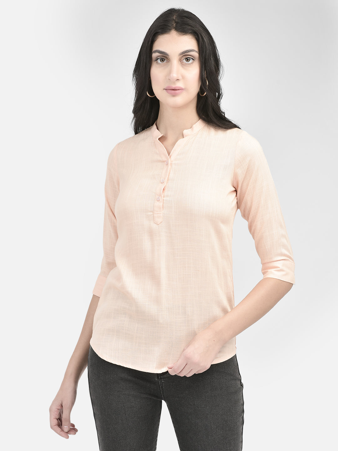 Peach Top-Women Tops-Crimsoune Club