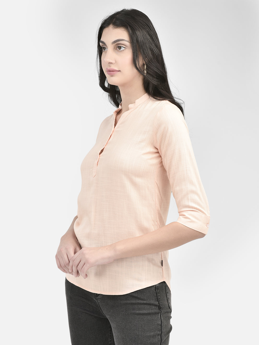 Peach Top-Women Tops-Crimsoune Club