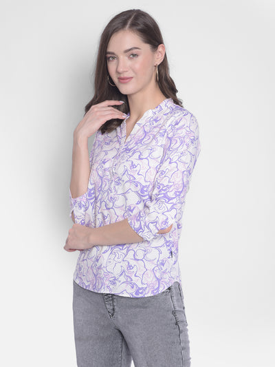 Purple Printed Top-Women Tops-Crimsoune Club