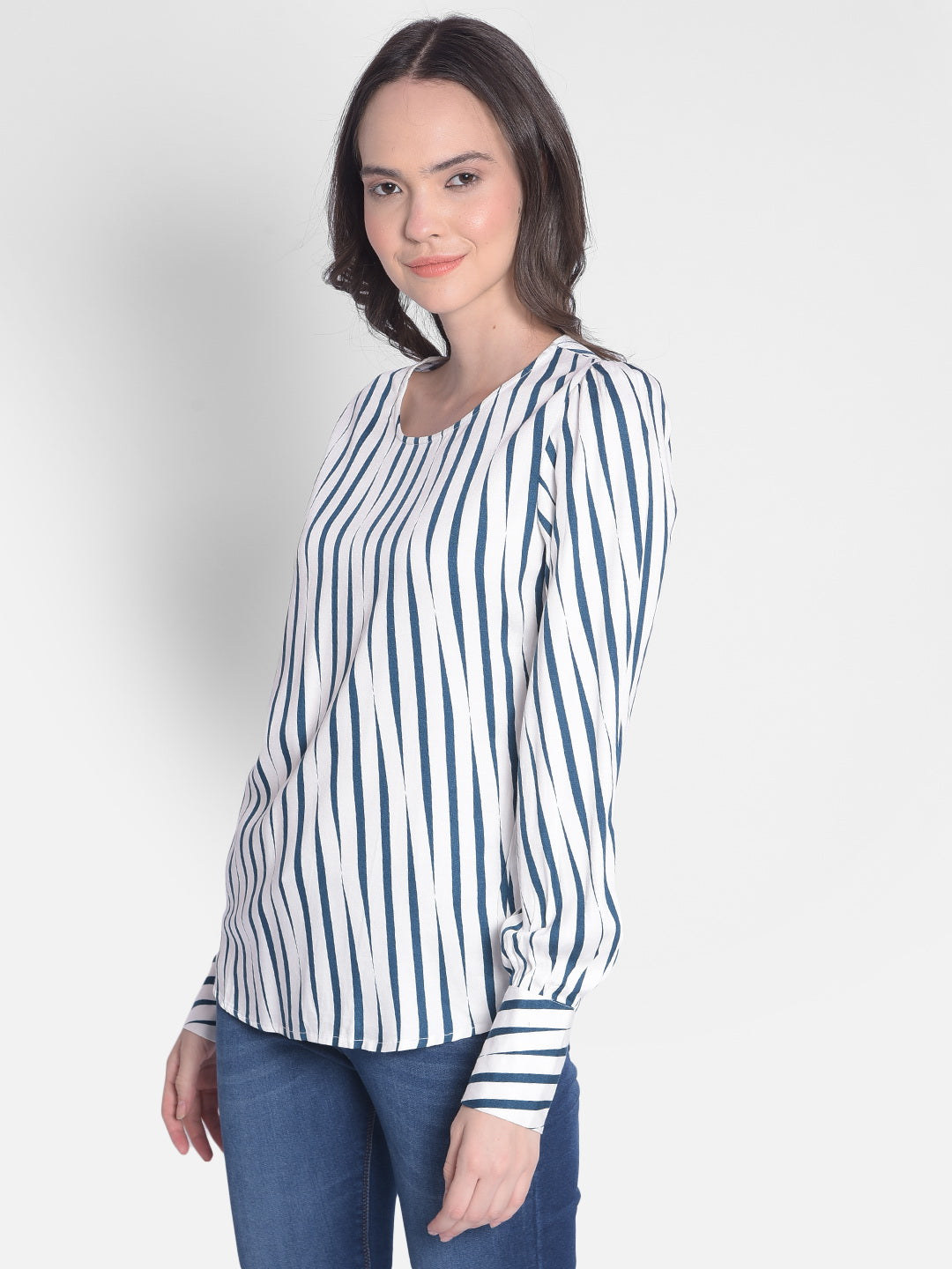 White Printed Top-Women Tops-Crimsoune Club