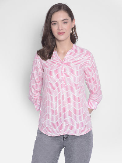 Pink Printed Top-Women Tops-Crimsoune Club