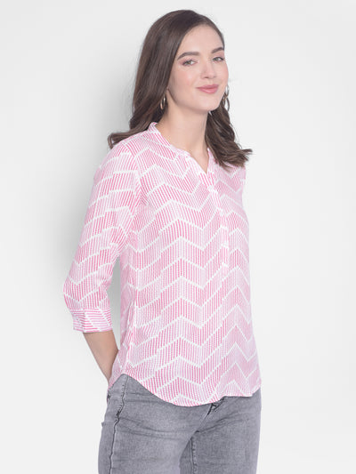 Pink Printed Top-Women Tops-Crimsoune Club