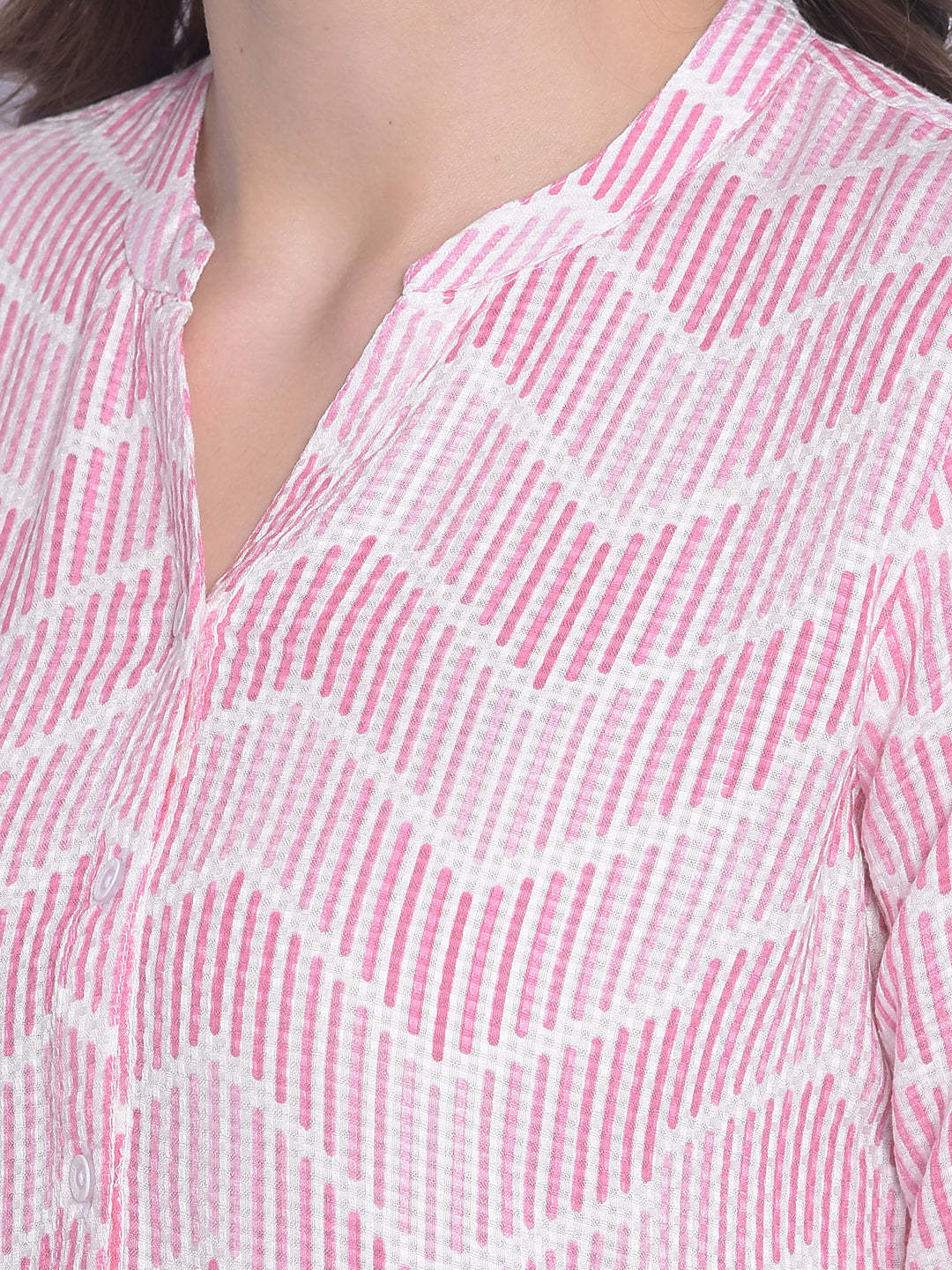 Pink Printed Top-Women Tops-Crimsoune Club