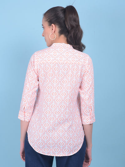 Printed Peach Top-Women Tops-Crimsoune Club