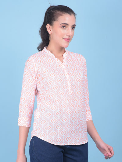 Printed Peach Top-Women Tops-Crimsoune Club