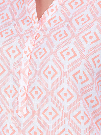 Printed Peach Top-Women Tops-Crimsoune Club