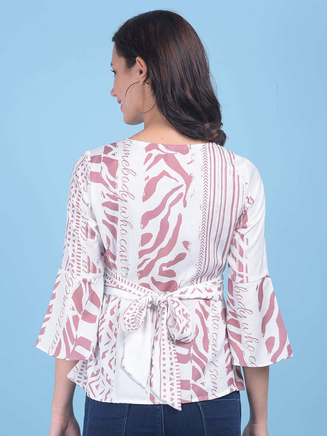 Printed Brown Top-Women Tops-Crimsoune Club