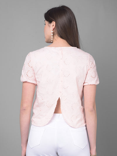 Pink Floral Linen Top-Women Tops-Crimsoune Club