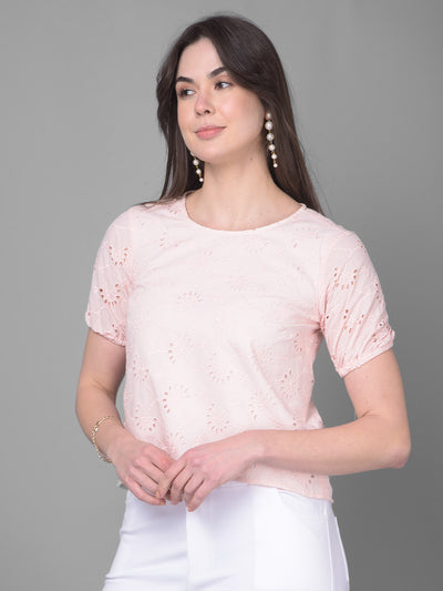 Pink Floral Linen Top-Women Tops-Crimsoune Club