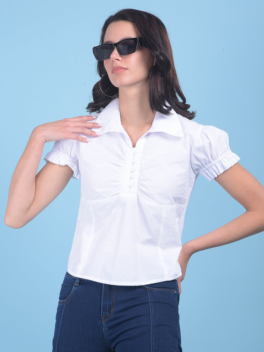 White Top-Women Tops-Crimsoune Club